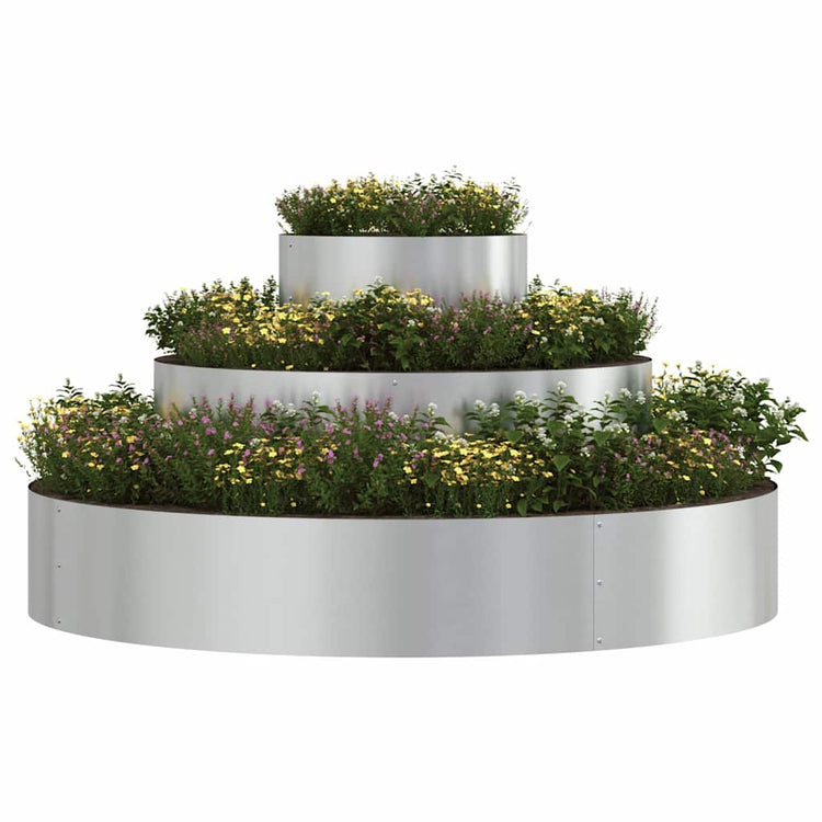 Vidaxl tuin bloempot zilver 120 x 120 x 20 cm gegalvaniseerd staal
