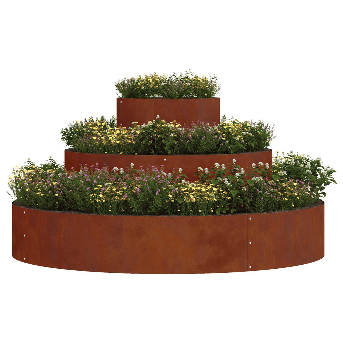 Vidaxl plantenbak roestig 120 x 120 x 20 cm weervast staal