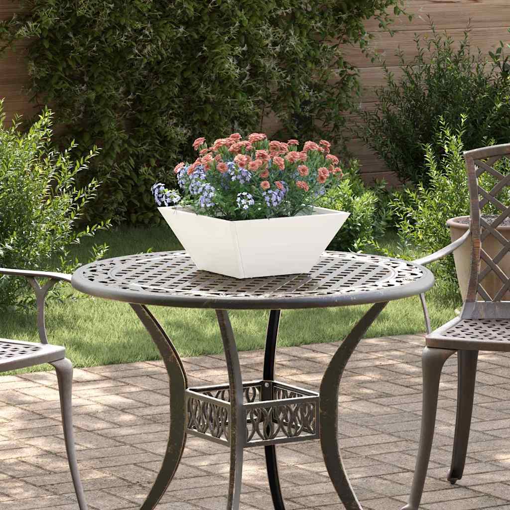 Vidaxl plantenbak wit 35 x 35 x 15 cm koudgewalst staal
