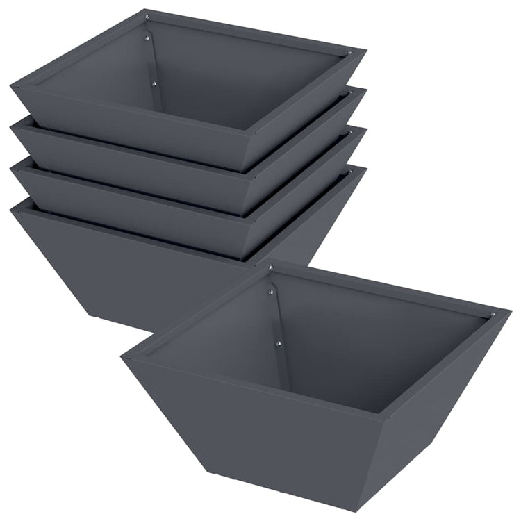 Vidaxl plantenbak 5 st antraciet 35 x 35 x 15 cm koudgewalst staal