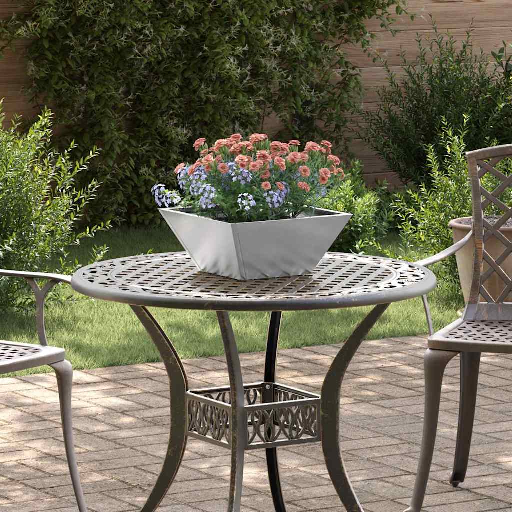 Vidaxl tuin bloempot zilver 35 x 35 x 15 cm roestvrij staal