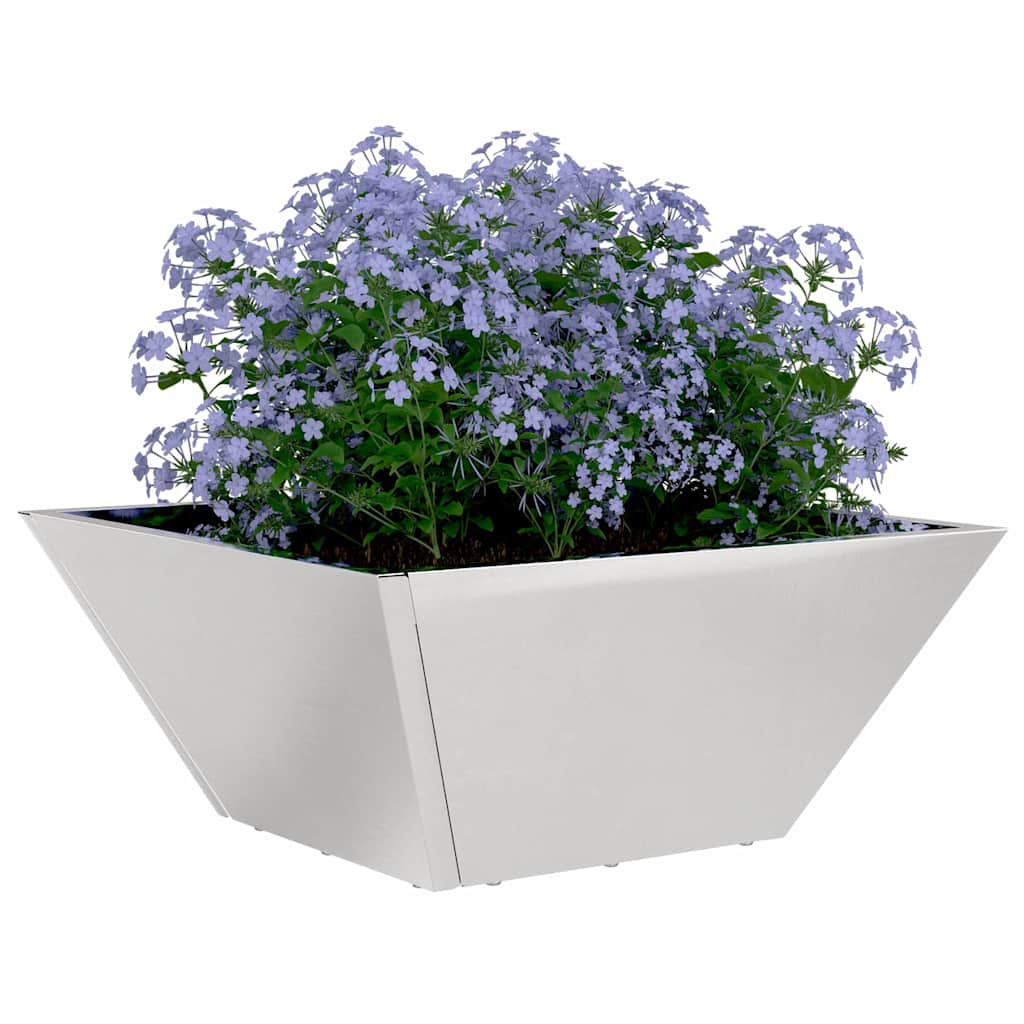 Vidaxl tuin bloempot zilver 35 x 35 x 15 cm roestvrij staal
