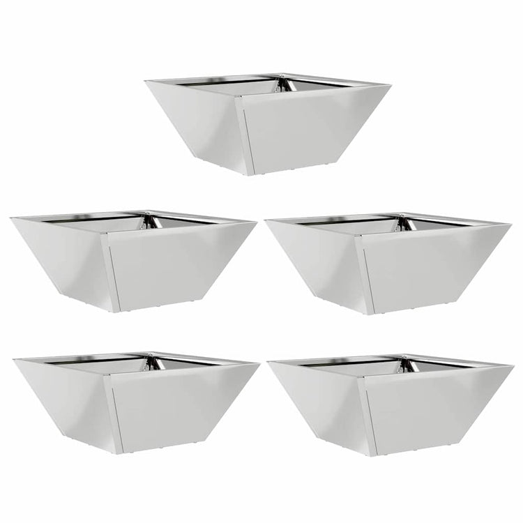 Vidaxl plantenbak 5 st zilver 35 x 35 x 15 cm gegalvaniseerd staal