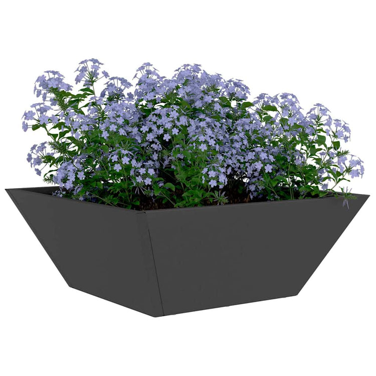 Vidaxl plantenbak zwart 40 x 40 x 15 cm koudgewalst staal