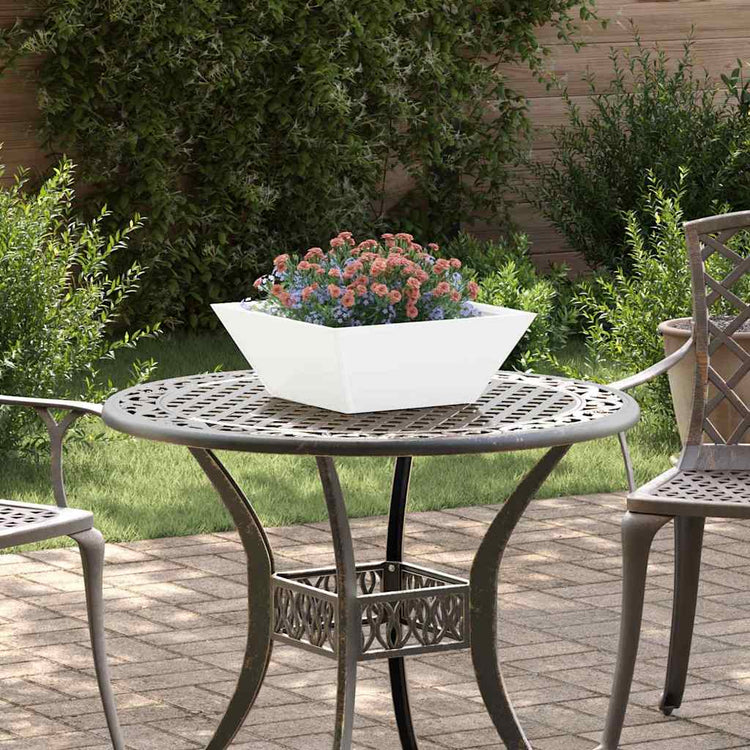 Vidaxl plantenbak wit 40 x 40 x 15 cm koudgewalst staal