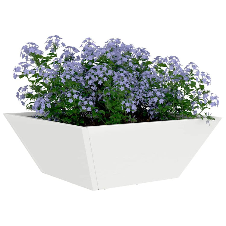 Vidaxl plantenbak wit 40 x 40 x 15 cm koudgewalst staal