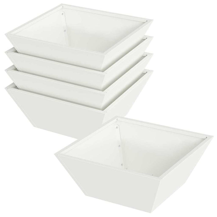 Vidaxl plantenbak 5 st wit 40 x 40 x 15 cm koudgewalst staal