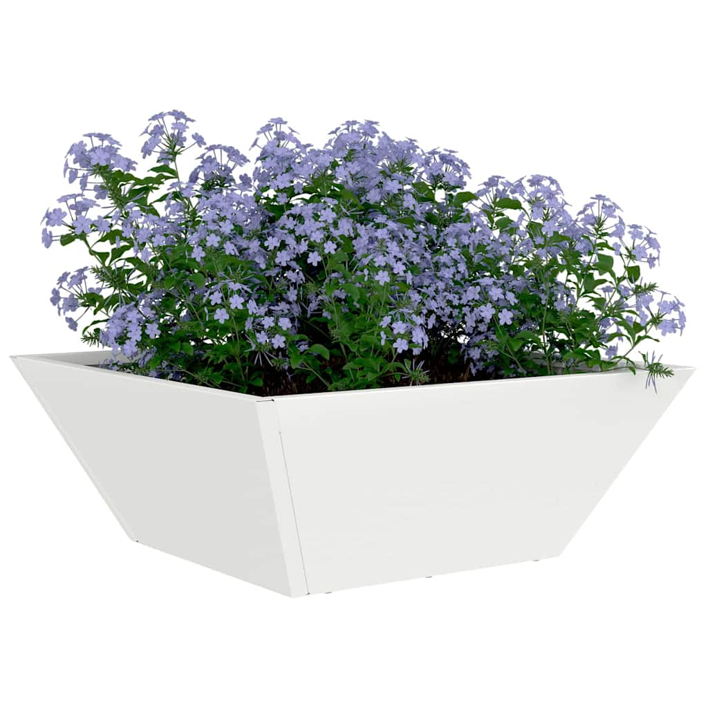 Vidaxl tuin bloempot 5 pcs wit 40 x 40 x 15 cm koudgewalst staal