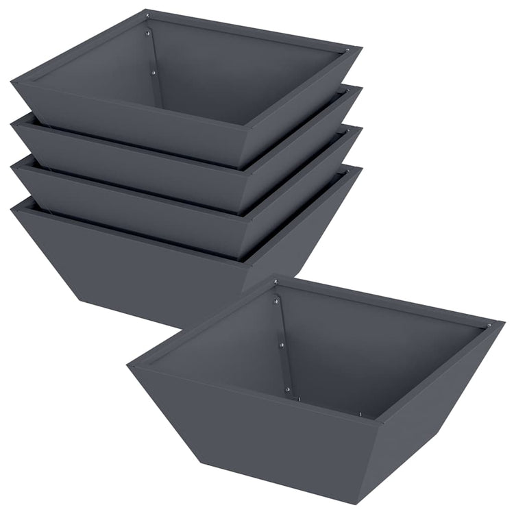 Vidaxl plantenbak 5 st antraciet 40 x 40 x 15 cm koudgewalst staal