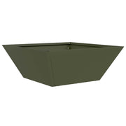 Vidaxl plantenbak olijfgroen 40 x 40 x 15 cm koudgewalst staal - afbeelding 2