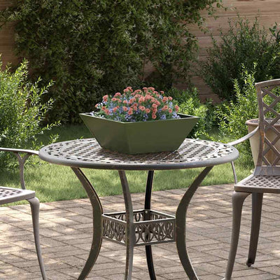 Vidaxl plantenbak 5 st olijfgroen 40 x 40 x 15 cm koudgewalst staal