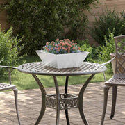 Vidaxl tuin bloempot zilver 40 x 40 x 15 cm roestvrij staal - afbeelding 1