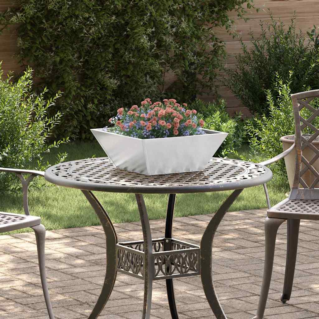 Vidaxl tuin bloempot zilver 40 x 40 x 15 cm roestvrij staal