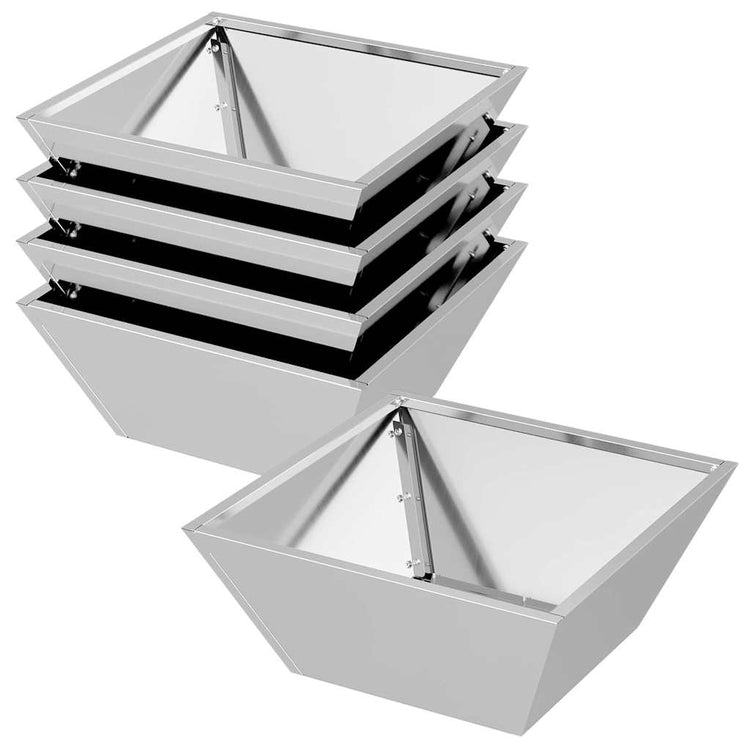 Vidaxl plantenbak 5 st zilver 40 x 40 x 15 cm gegalvaniseerd staal