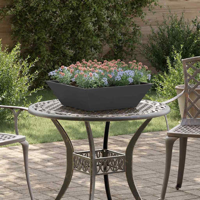 Vidaxl plantenbak zwart 50 x 50 x 15 cm koudgewalst staal