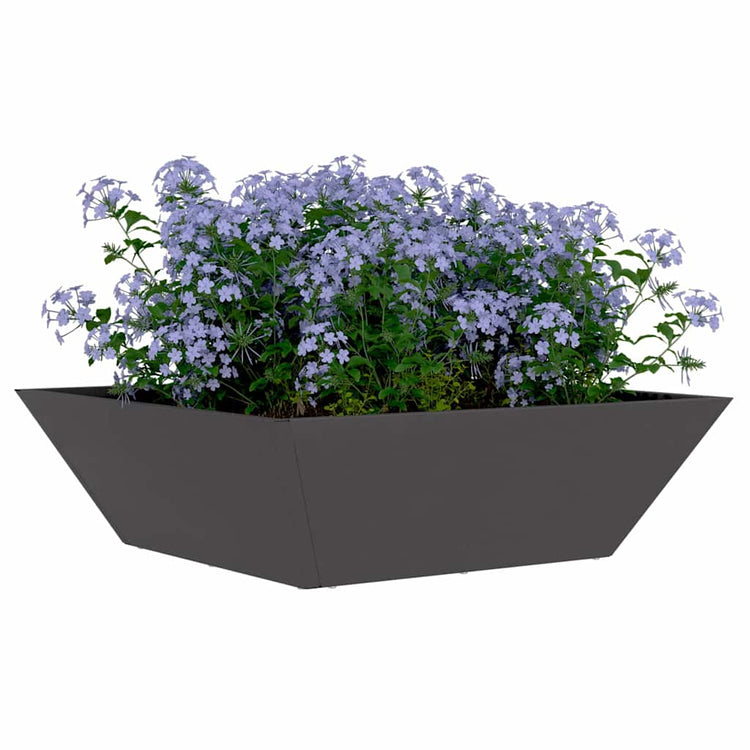 Vidaxl plantenbak zwart 50 x 50 x 15 cm koudgewalst staal