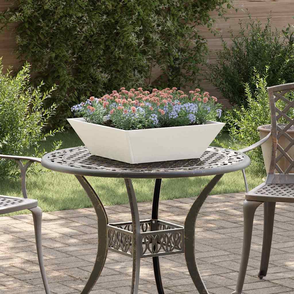 Vidaxl plantenbak wit 50 x 50 x 15 cm koudgewalst staal