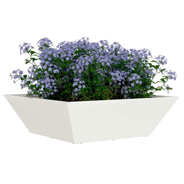 Vidaxl plantenbak wit 50 x 50 x 15 cm koudgewalst staal