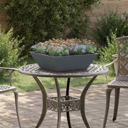 Vidaxl tuin bloempot antraciet 50 x 50 x 15 cm koudgewalst staal - afbeelding 1