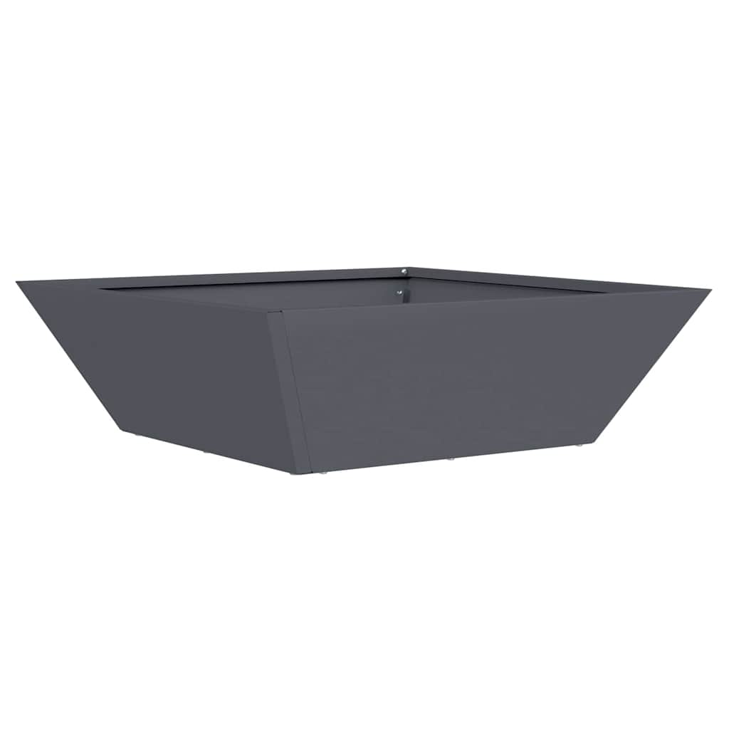 Vidaxl tuin bloempot antraciet 50 x 50 x 15 cm koudgewalst staal