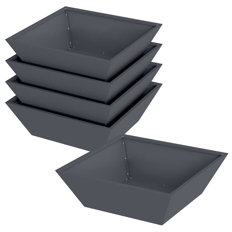 Vidaxl plantenbak 5 st antraciet 50 x 50 x 15 cm koudgewalst staal