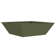 Vidaxl plantenbak olijfgroen 50 x 50 x 15 cm koudgewalst staal - afbeelding 2