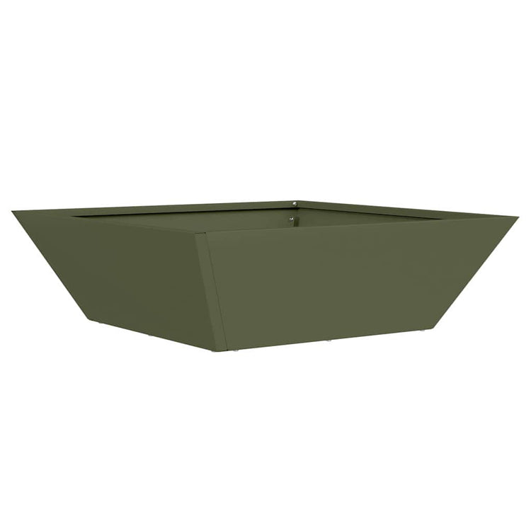 Vidaxl plantenbak olijfgroen 50 x 50 x 15 cm koudgewalst staal