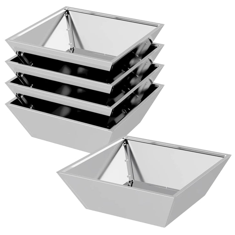 Vidaxl plantenbak 5 st zilver 50 x 50 x 15 cm gegalvaniseerd staal