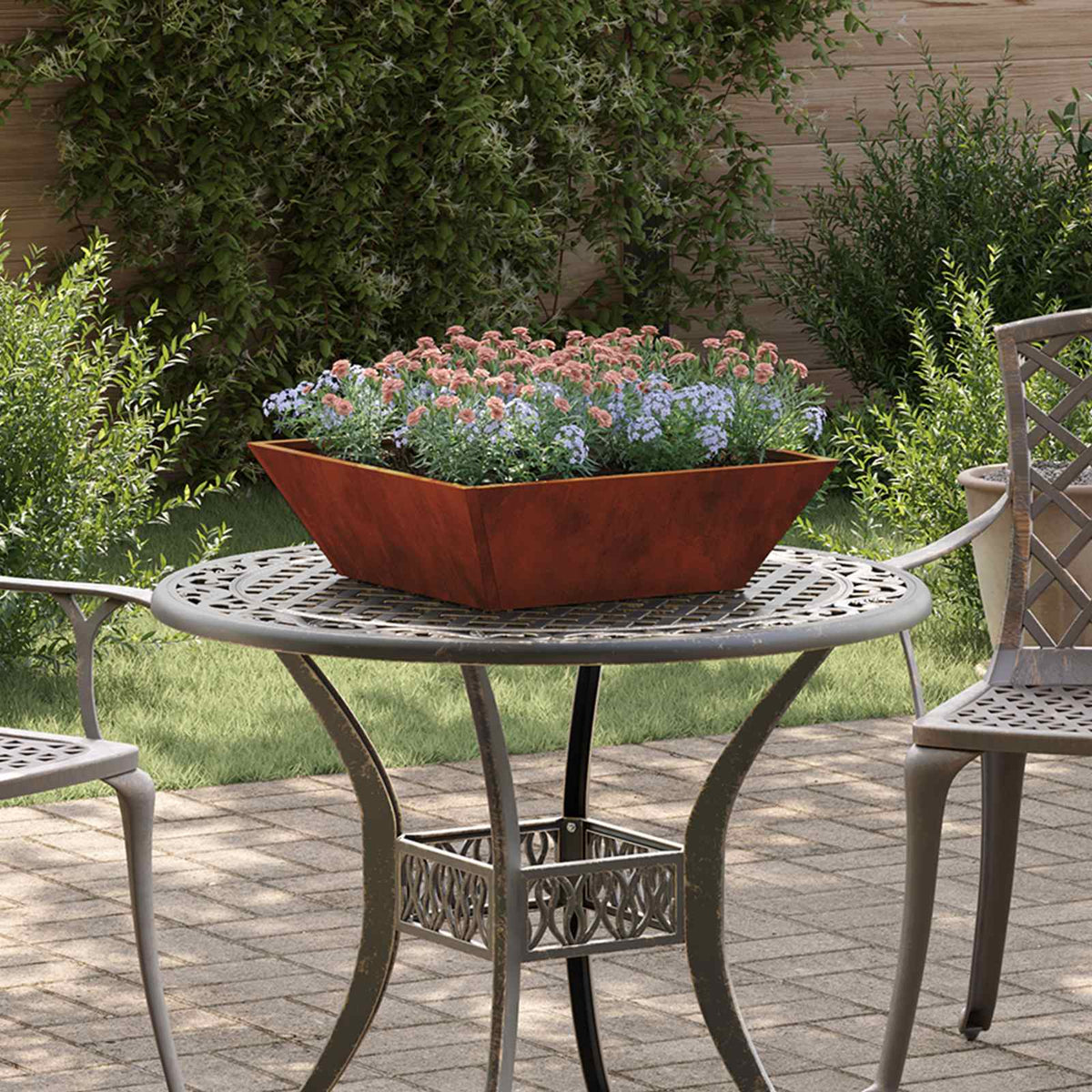 Vidaxl plantenbak roestkleurig 50 x 50 x 15 cm weervast staal