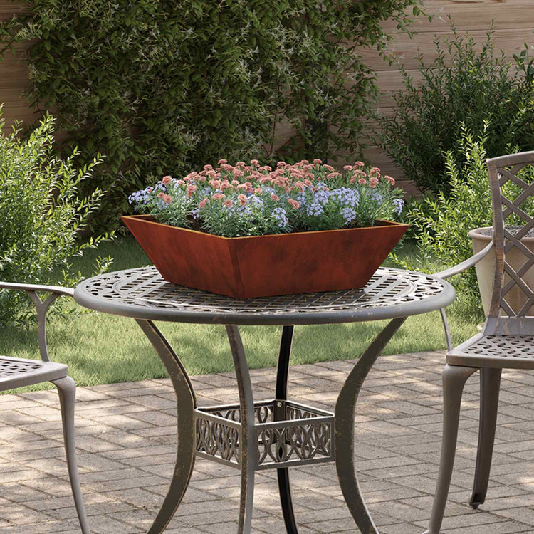 Vidaxl plantenbak roestkleurig 50 x 50 x 15 cm weervast staal