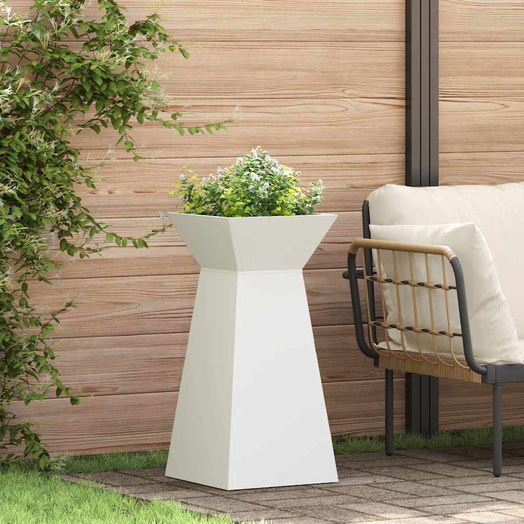 Vidaxl pilaar plantenbak 2 st wit 35 x 35 x 73 cm koudgewalst staal