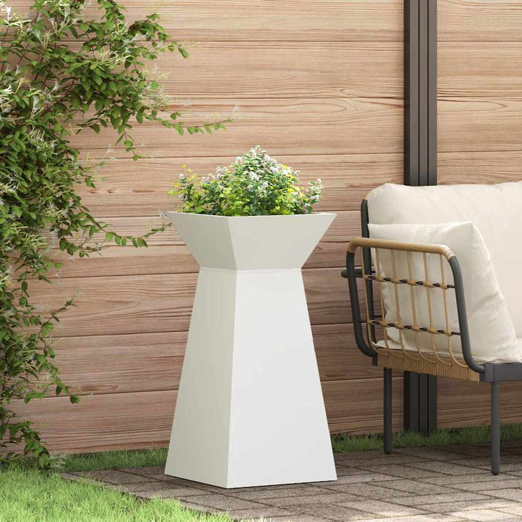 Vidaxl pilaar plantenbak 2 st wit 35 x 35 x 73 cm koudgewalst staal
