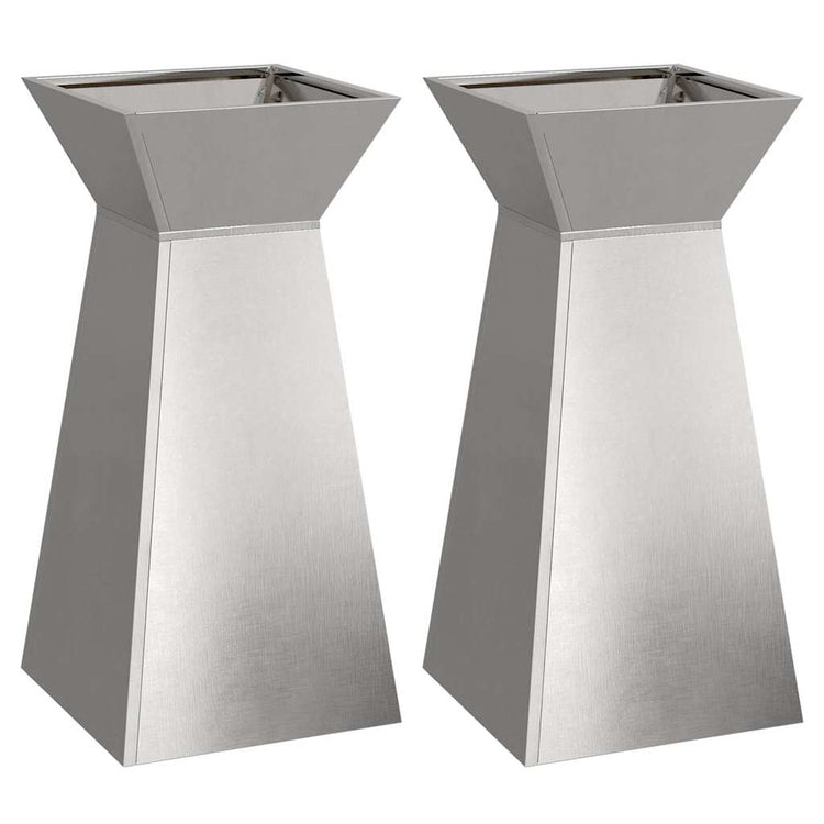 Vidaxl pilaar plantenbak 2 st zilver 35 x 35 x 73 cm roestvrij staal