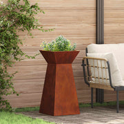 Vidaxl pilaar plantenbak roestkleurig 35 x 35 x 73 cm weervast staal - afbeelding 1