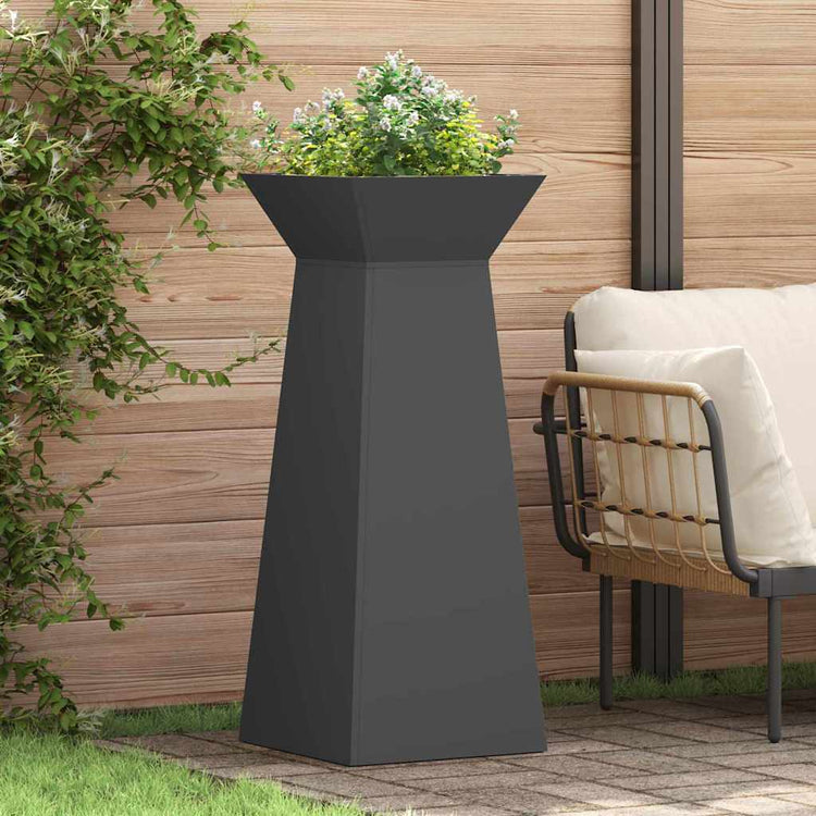 Vidaxl pilaar plantenbak 2 pcs zwart 40 x 40 x 100 cm