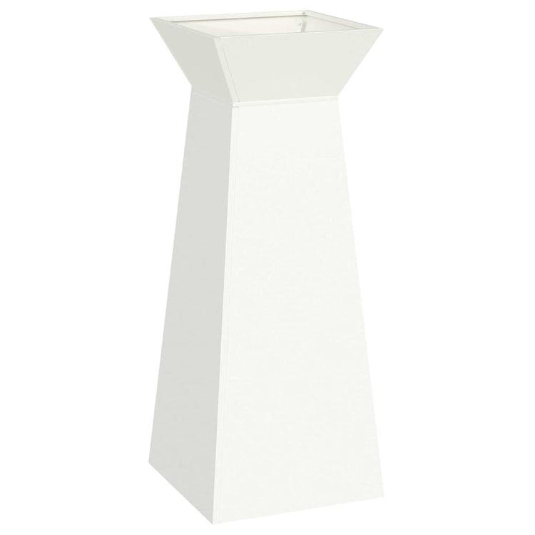 Vidaxl pilaar plantenbak wit 40 x 40 x 100 cm koudgewalst staal