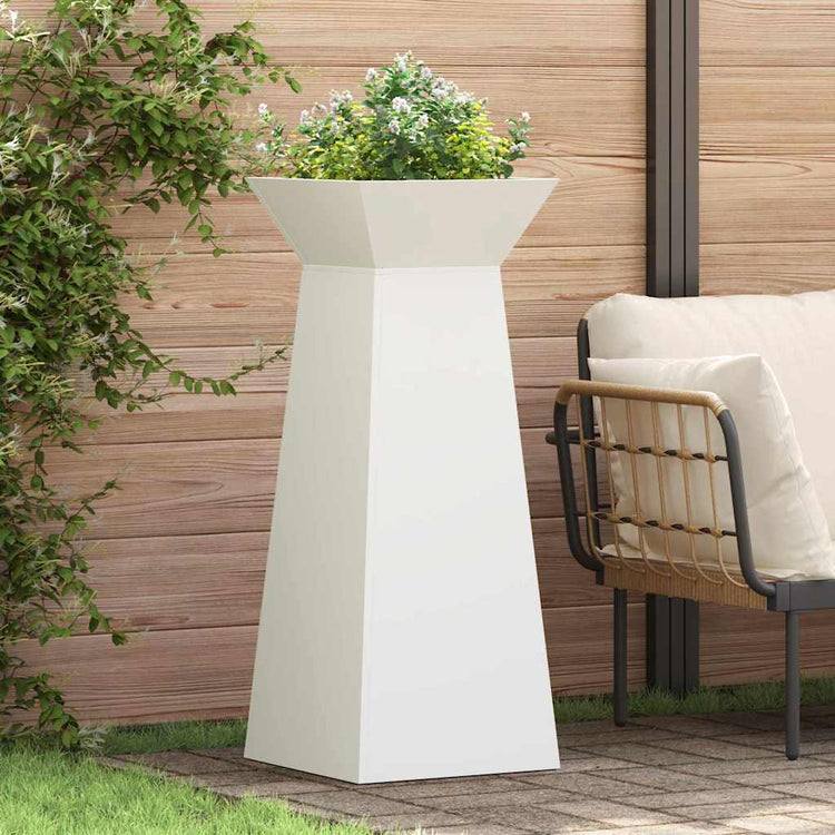 Vidaxl pilaar plantenbak 2 pcs wit 40 x 40 x 100 cm