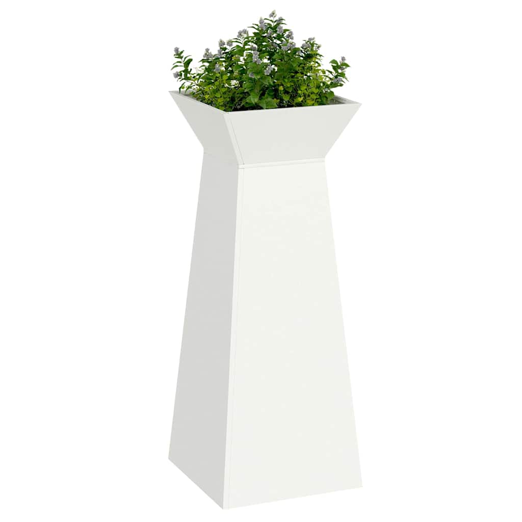 Vidaxl pilaar plantenbak 2 pcs wit 40 x 40 x 100 cm