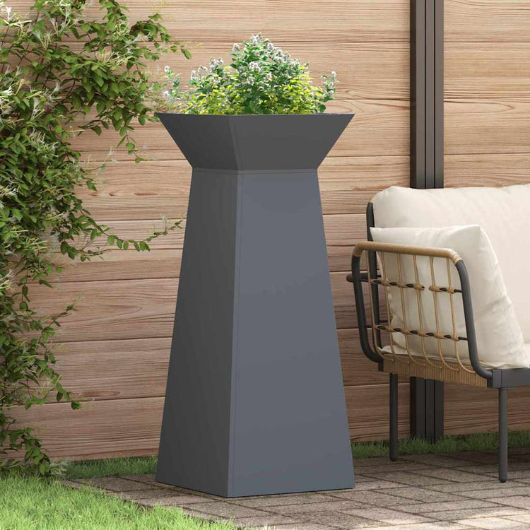 Vidaxl pilaar plantenbak antraciet 40 x 40 x 100 cm