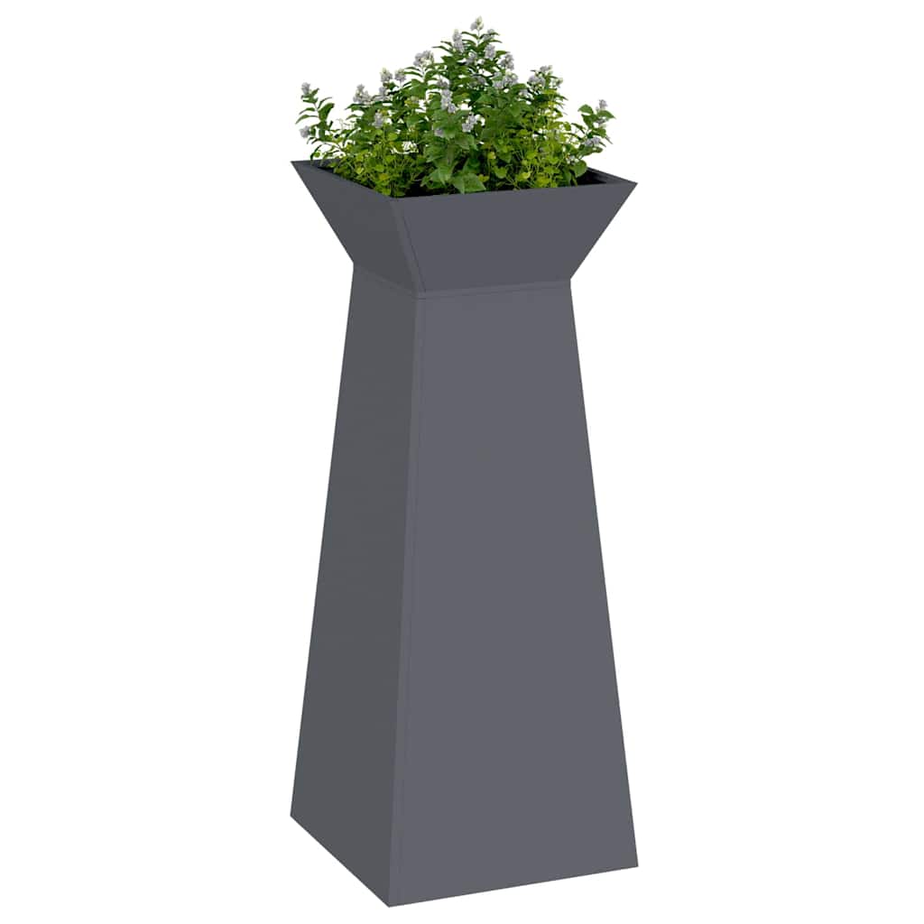 Vidaxl pilaar plantenbak antraciet 40 x 40 x 100 cm