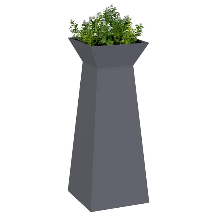 Vidaxl pilaar plantenbak antraciet 40 x 40 x 100 cm