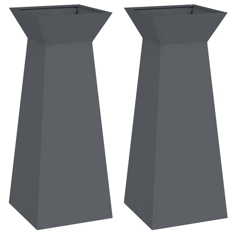 Vidaxl pilaar plantenbak 2 pcs antraciet 40 x 40 x 100 cm