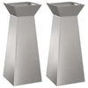Vidaxl pilaar plantenbak 2 pcs zilver 40 x 40 x 100 cm