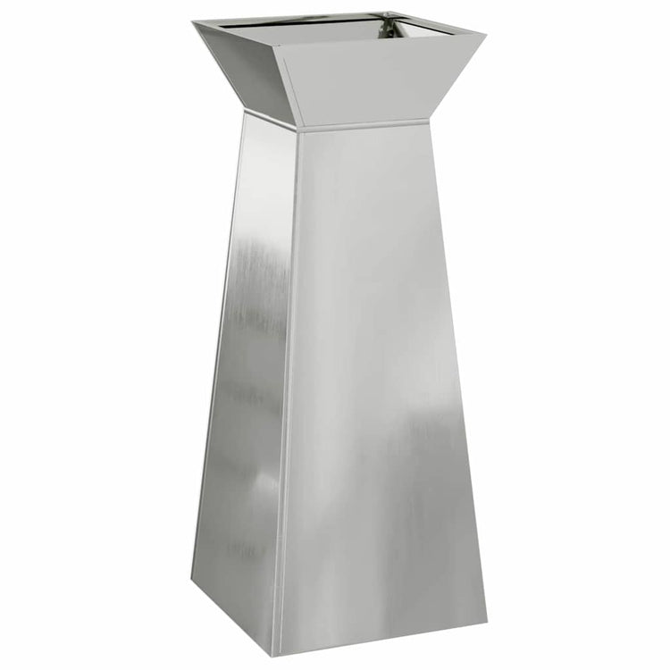 Vidaxl pilaar plantenbak zilver 40 x 40 x 100 cm gegalvaniseerd staal