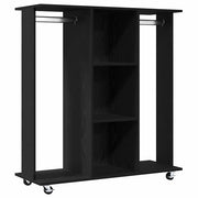 Vidaxl kledingkast met wiel zwart eiken 102 x 38 x 110 cm bewerkt hout - afbeelding 2