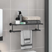 Vidaxl handdoekrek zwart 61 x 23 x 17 cm roestvrij staal - afbeelding 1