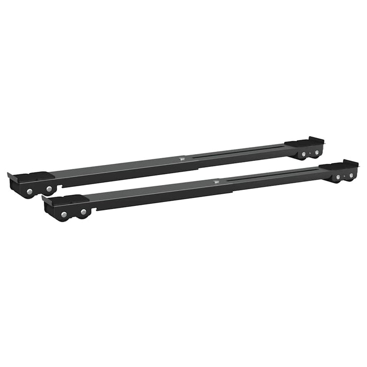 Vidaxl wasmachinebasis 2 st zwart 72 x 5 x 4,5 cm roestvrij staal