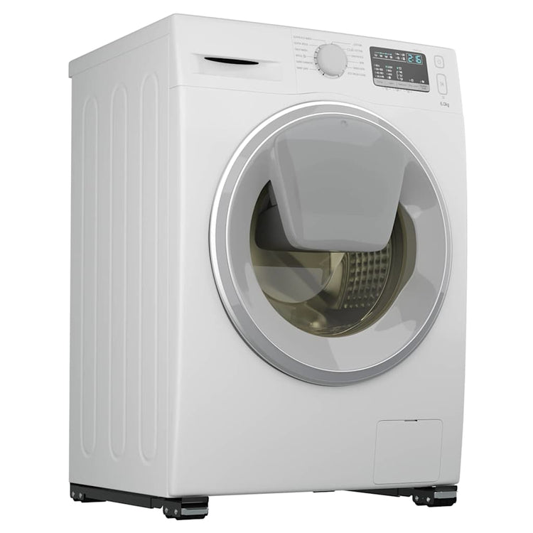 Vidaxl wasmachinebasis 2 st zwart 72 x 5 x 4,5 cm roestvrij staal