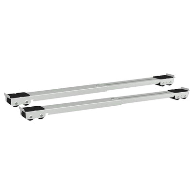 Vidaxl wasmachinebasis 2 st zilver 72 x 5 x 4,5 cm roestvrij staal
