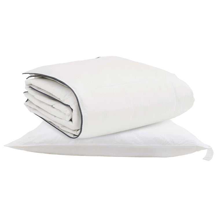 Vidaxl winter dekbed met kussen 2 pcs wit donsveertjes